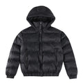 ALO StripedRemovable HoodWaist – DefiningWater – ResistantCroppedPuffer Jacket Women's – Black