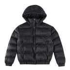 ALO StripedRemovable HoodWaist – DefiningWater – ResistantCroppedPuffer Jacket Women's – Black
