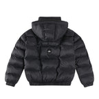 ALO StripedRemovable HoodWaist – DefiningWater – ResistantCroppedPuffer Jacket Women's – Black