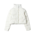 ALO Solid – ColorStand – CollarWarmAdjustableDrawstringLong – SleevePuffer Jacket Women's – White
