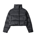 ALO Solid – ColorStand – CollarWarmAdjustableDrawstringLong – SleevePuffer Jacket Women's – Black