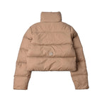 ALO Solid – ColorStand – CollarWarmAdjustableDrawstringLong – SleevePuffer Jacket Women's – Khaki
