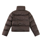 ALO Solid – ColorStand – CollarWarmAdjustableDrawstringLong – SleevePuffer Jacket Women's – Coffee