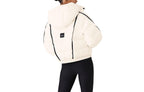 ALO StripedRemovable HoodWaist – DefiningWater – ResistantCroppedPuffer Jacket Women's – White