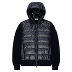 Moncler Navy Padded Wool Zip-Up Hoodie