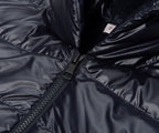 Moncler Navy Padded Wool Zip-Up Hoodie
