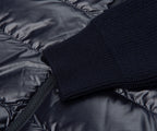 Moncler Navy Padded Wool Zip-Up Hoodie
