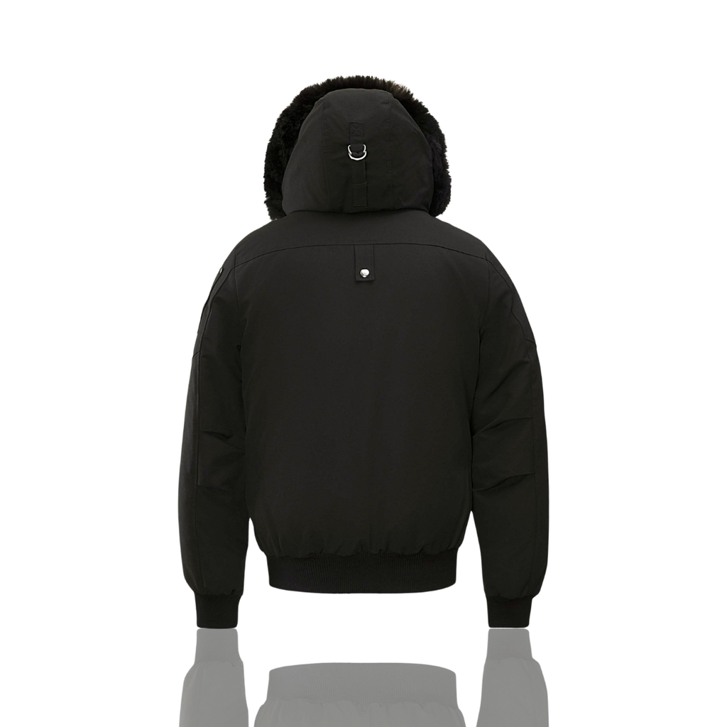 Moose Knuckles Black Ballistic Bomber Jacket