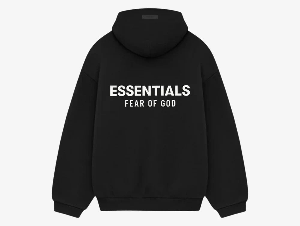 FEAR OF GOD ESSENTIALS BLACK HOODIE (FW24)