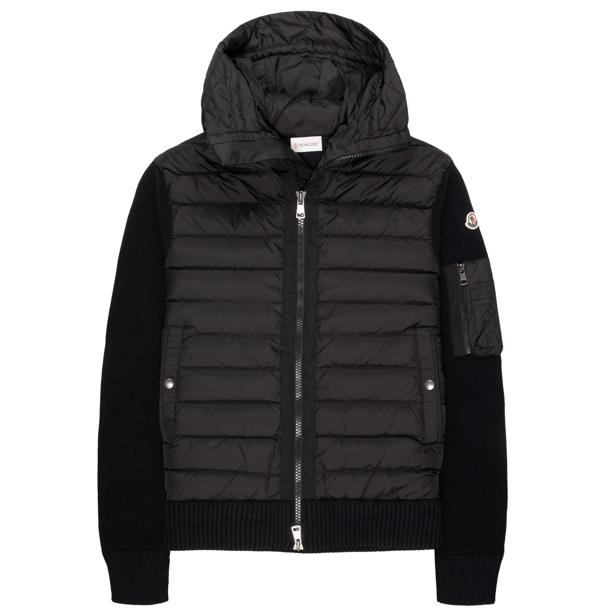 Moncler Black Hybrid Full Zip Hooded Jacket