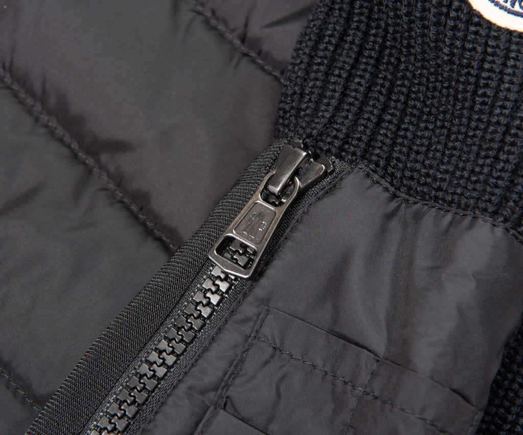 Moncler Black Hybrid Full Zip Hooded Jacket