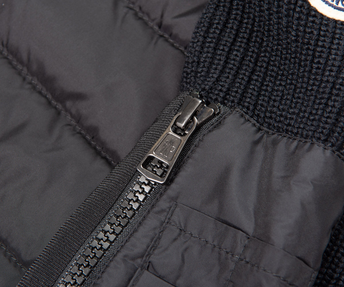 Moncler Black Hybrid Full Zip Hooded Jacket